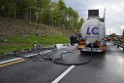 VU Gefahrgut LKW umgestuerzt A 4 Rich Koeln Hoehe AS Gummersbach P386